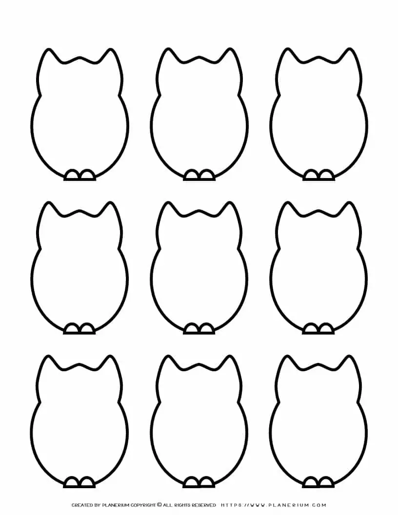 Owl Template - Nine Owls | Planerium