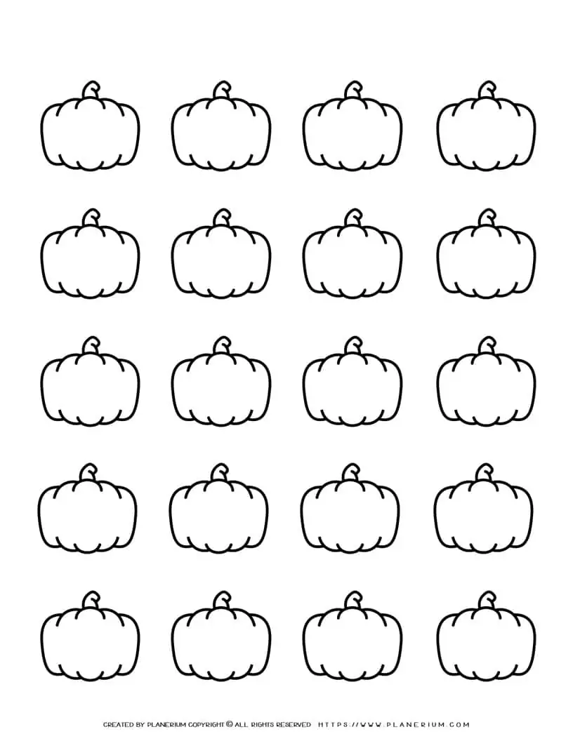 Pumpkin Template - Twenty Pumpkins | Planerium