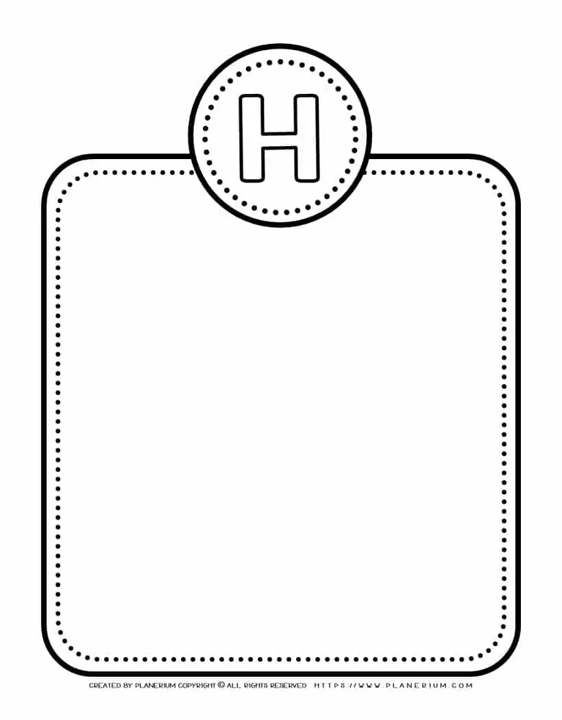 Alphabet Letter Templates - Letter H | Planerium