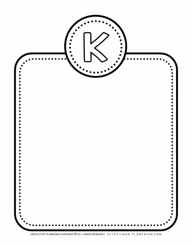 Alphabet Letter Templates - Letter K | Planerium
