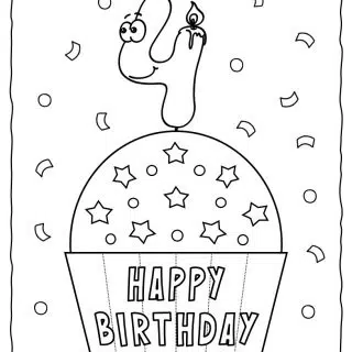 kids birthday coloring pages fourth birthday