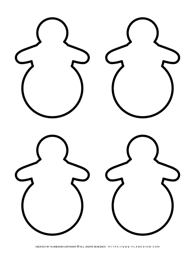 Printable Snowman Template ( Awesome Outline Pack) - Nurtured Neurons