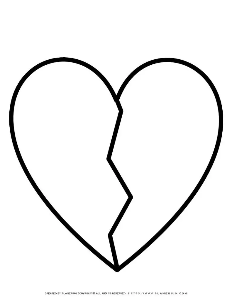 Broken Heart Template Printable | Planerium