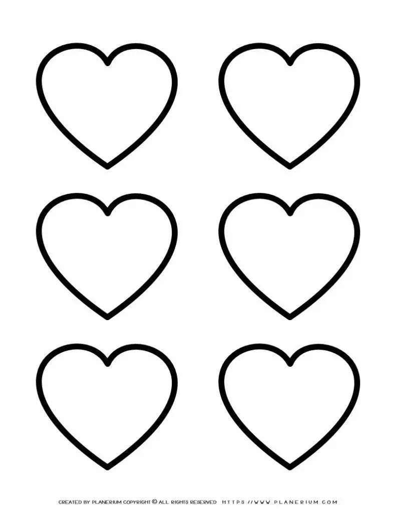 Heart Template - Six Hearts | Planerium