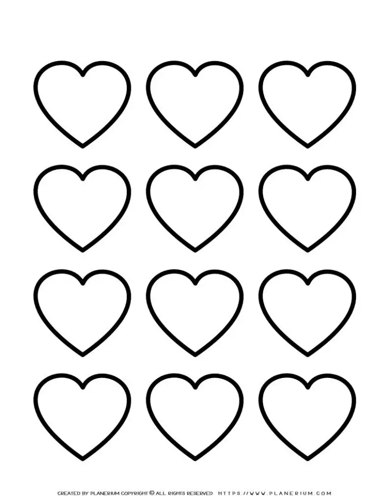 Heart Template - Twelve Hearts | Planerium