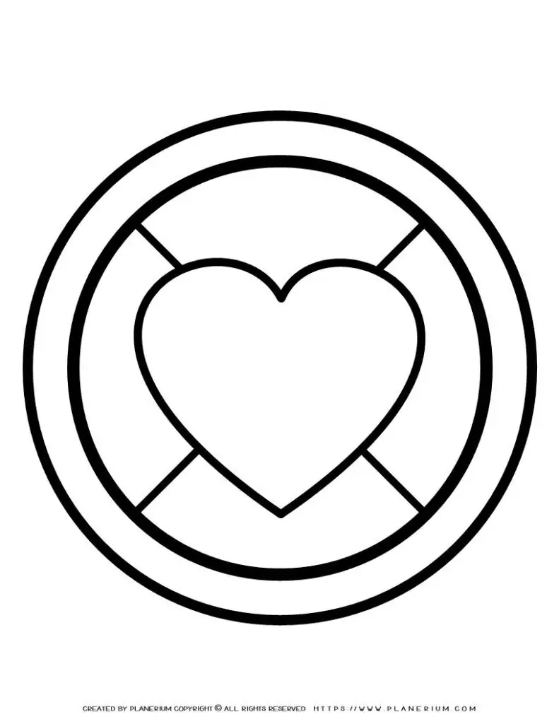 Heart Wheel Coloring Page | Planerium