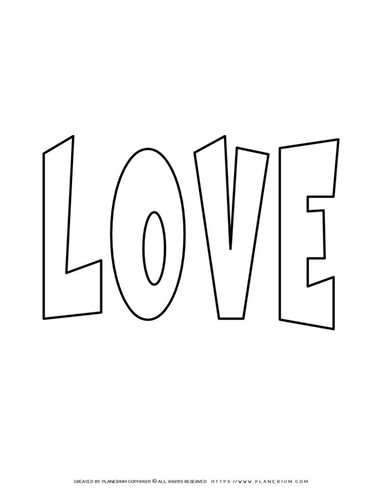 Love Coloring Page | Planerium