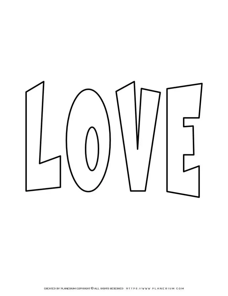 Love Coloring Page | Planerium