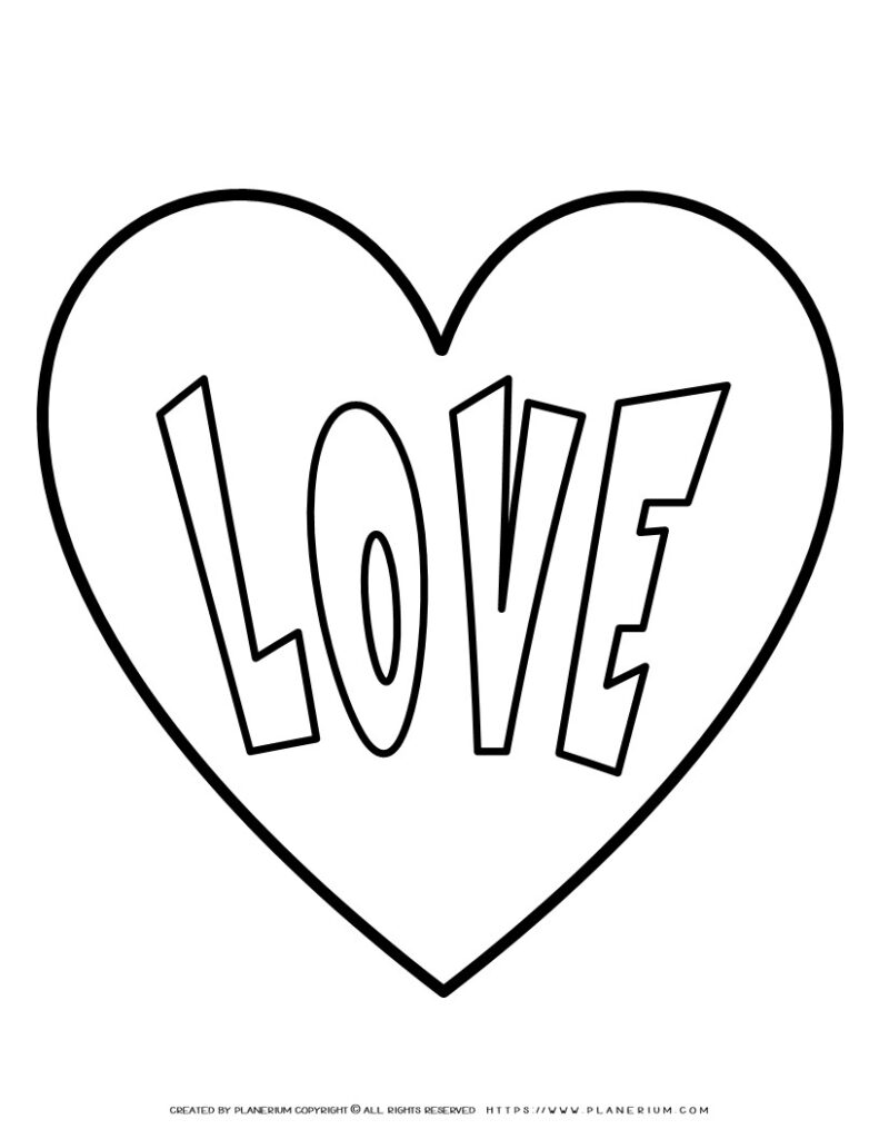 coloring pages of the word love