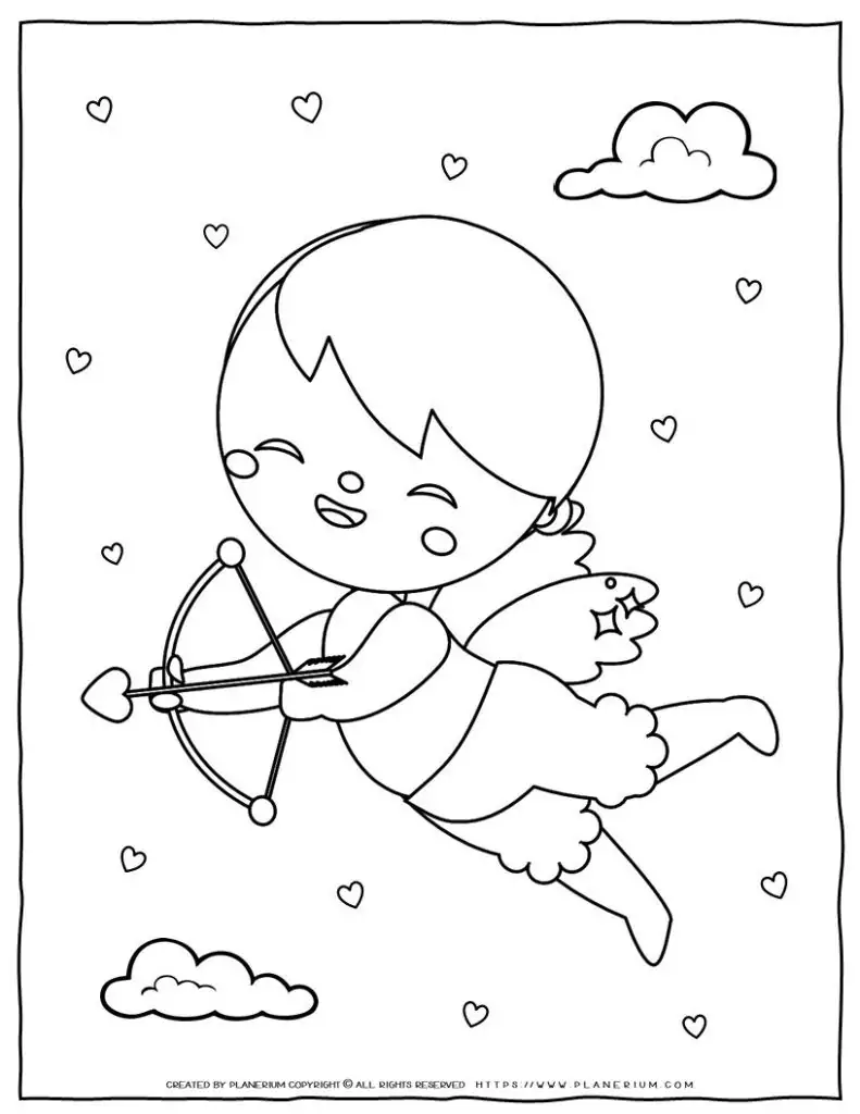 Valentine's Day Coloring Pages - Baby Cupid | Planerium