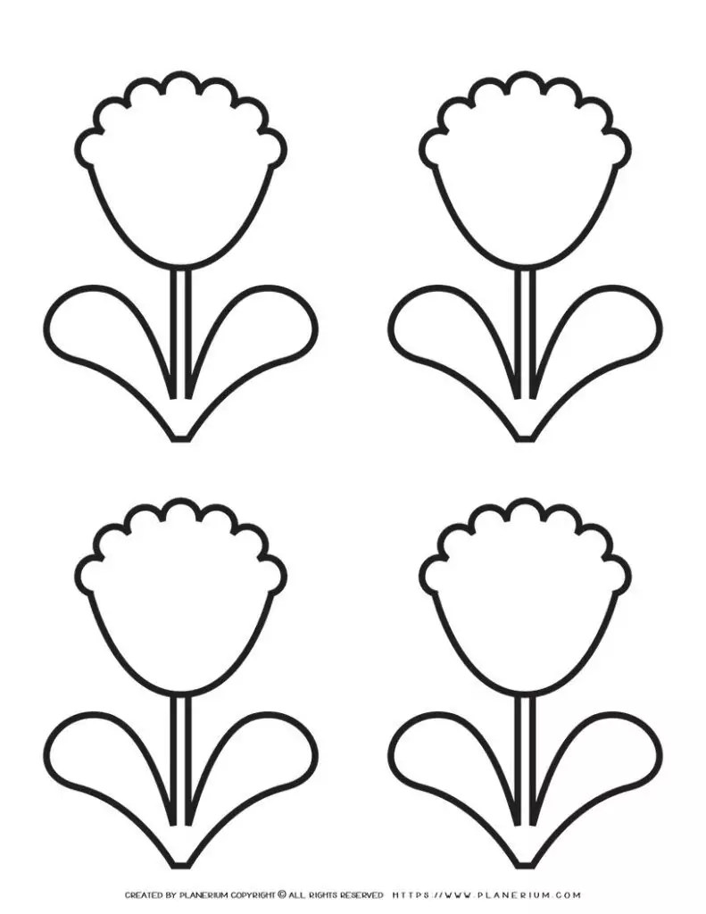 Flower Template - Four Flowers | Planerium
