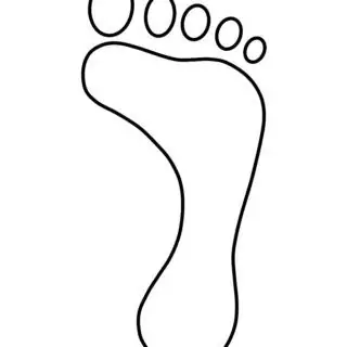Footprint Outline - Creative and Educational Template for Kids