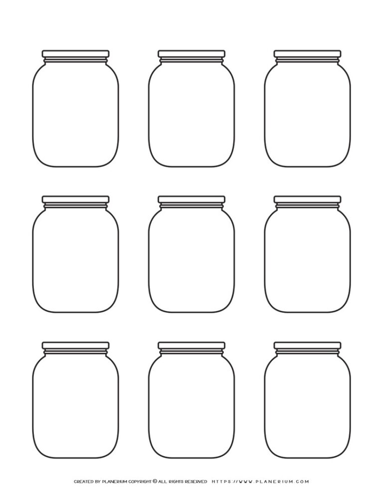 Jar - FREE Printable Template | Planerium