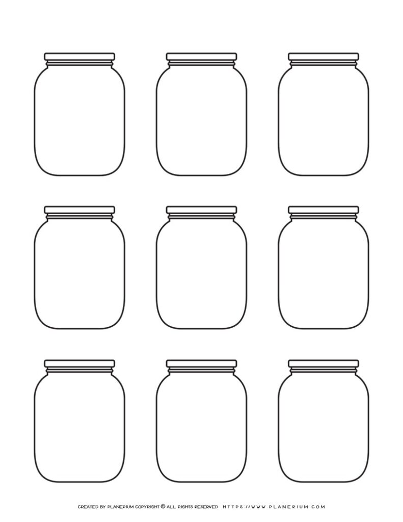 Jar Template - Nine Jars | Planerium