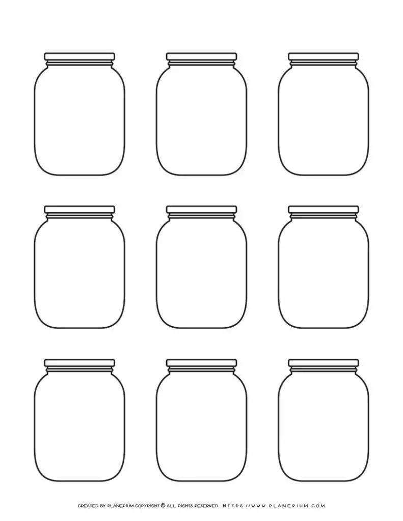 Jar Template - Nine Jars | Planerium