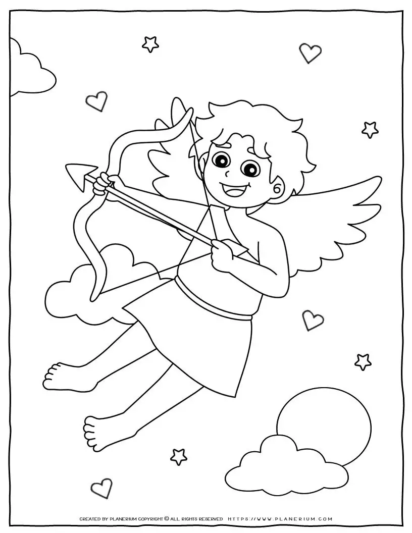 Valentine's Day Coloring Page - Cupid | Planerium