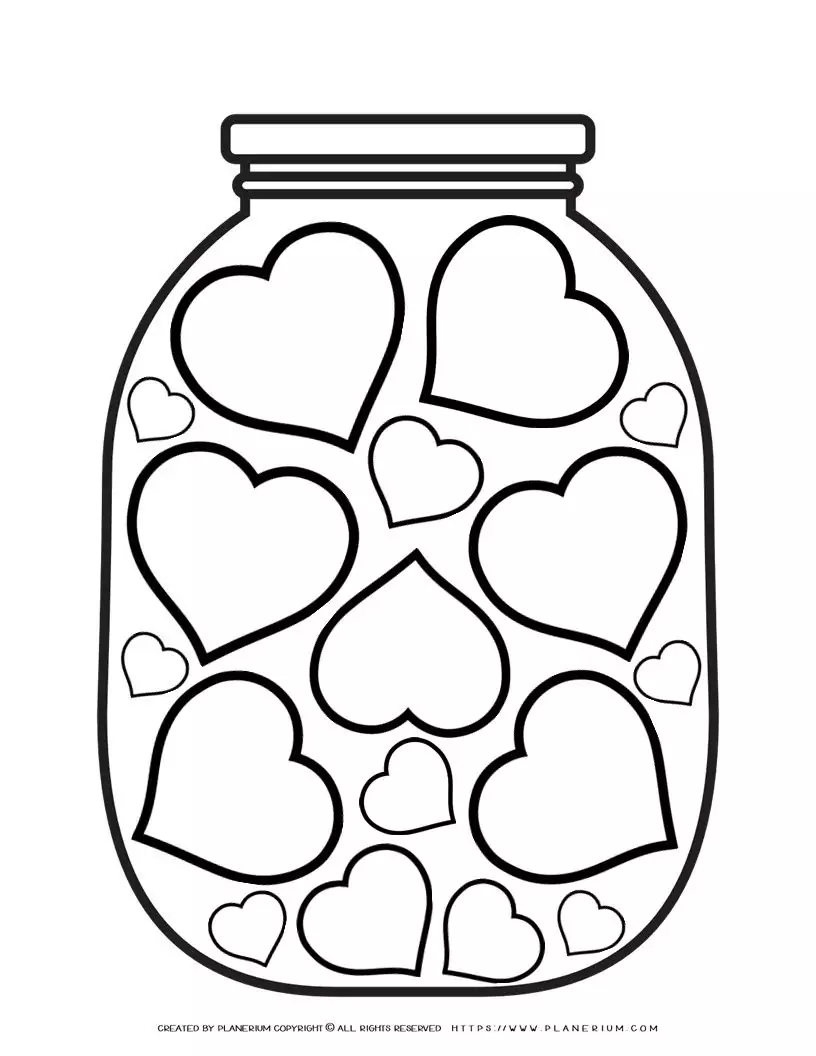 Valentine's Day Template - Jar Of Hearts | Planerium