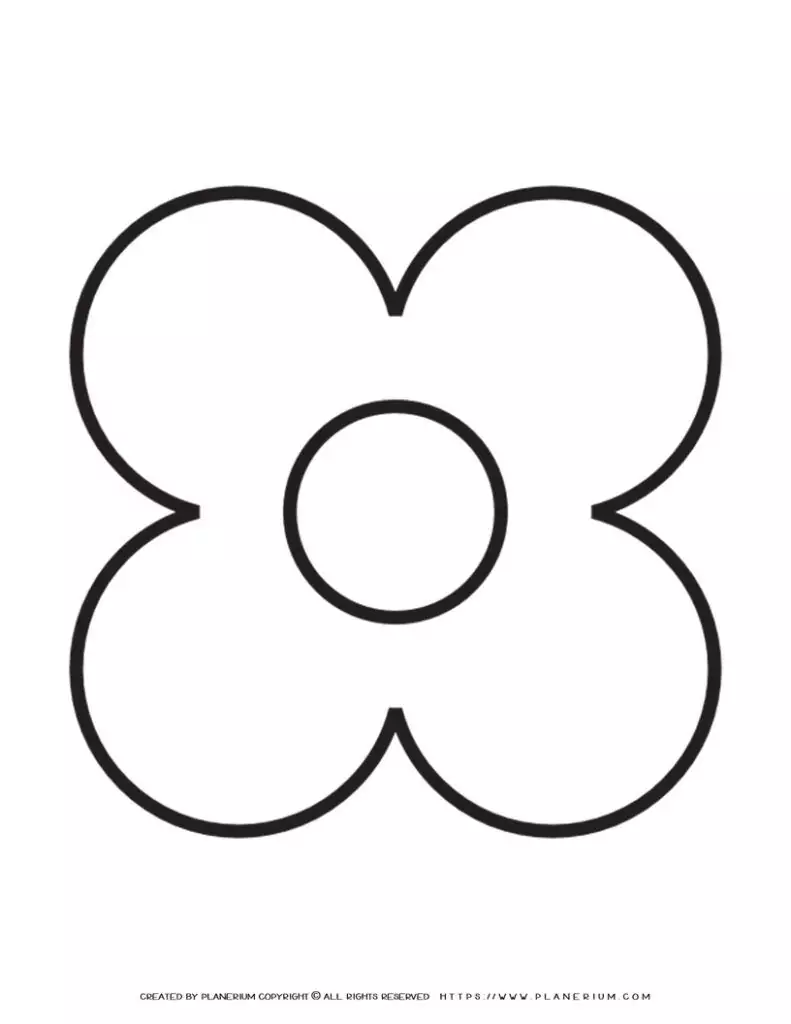 4 Petal Flower Template Printable | Planerium