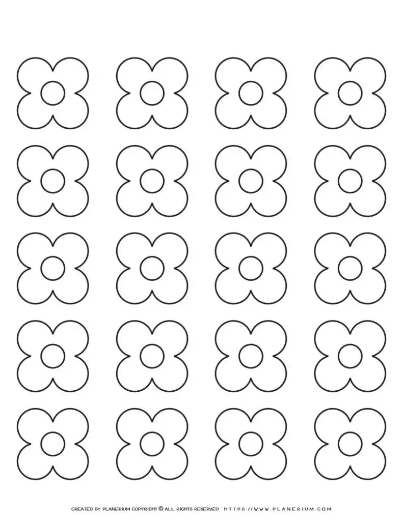 4 Petal Flower Template - Twenty Flowers | Planerium