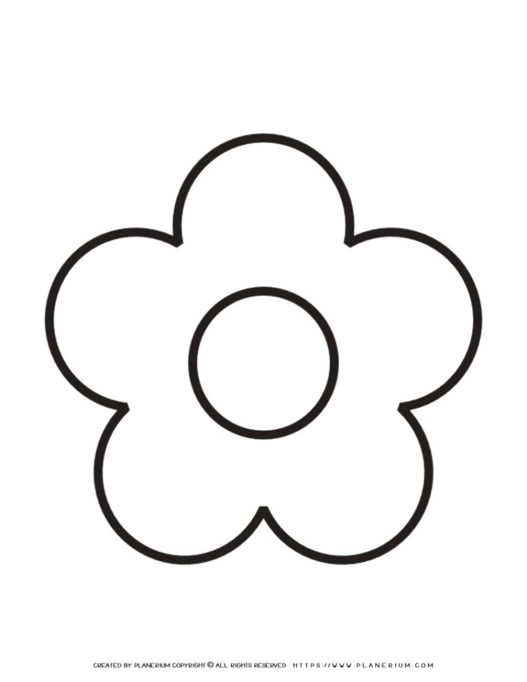 6 Petal Flower Template Printable | Planerium