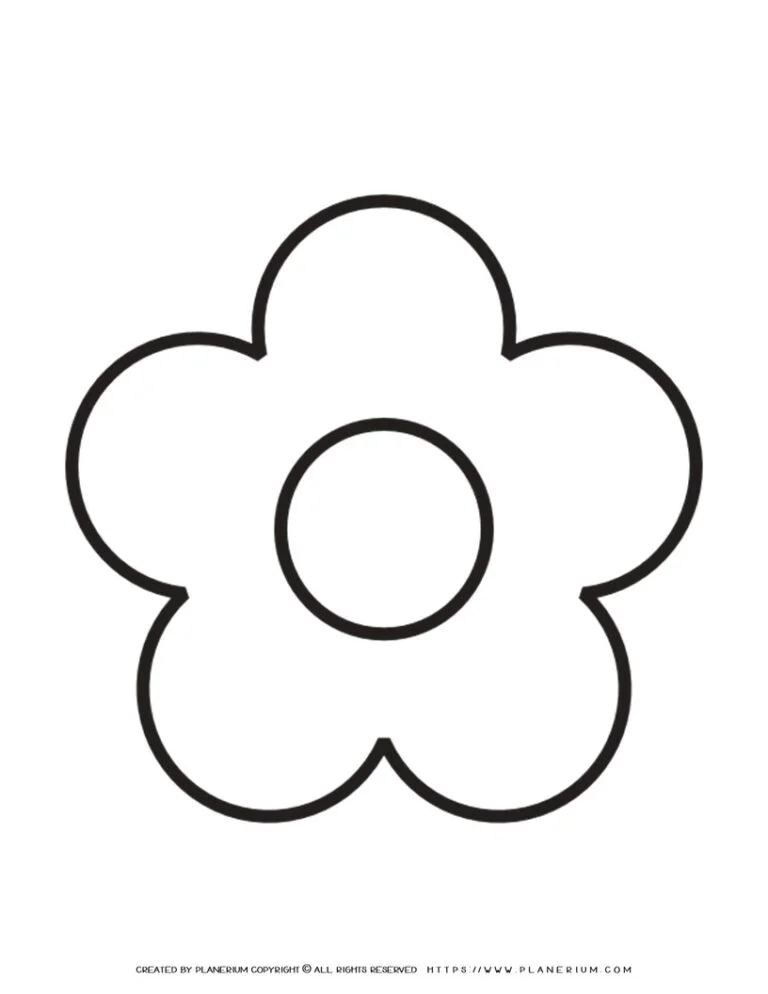 5 Petals Flower Template