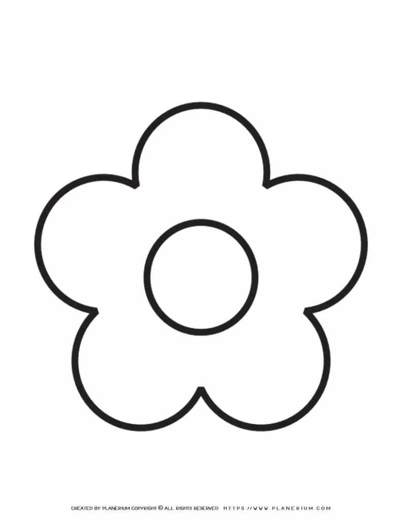 5 Petal Flower Template Printable | Planerium