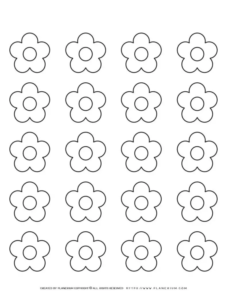 5 Petal Flower Template - Twenty Flowers | Planerium