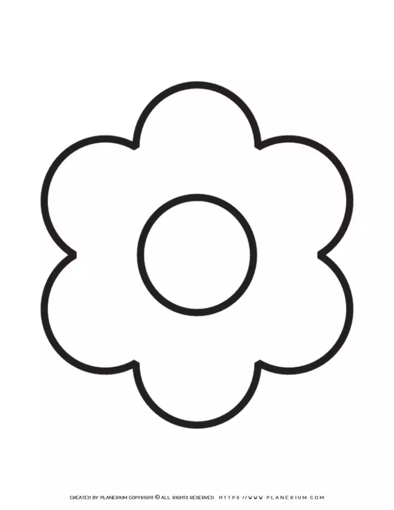 6 Petal Flower Template Printable | Planerium