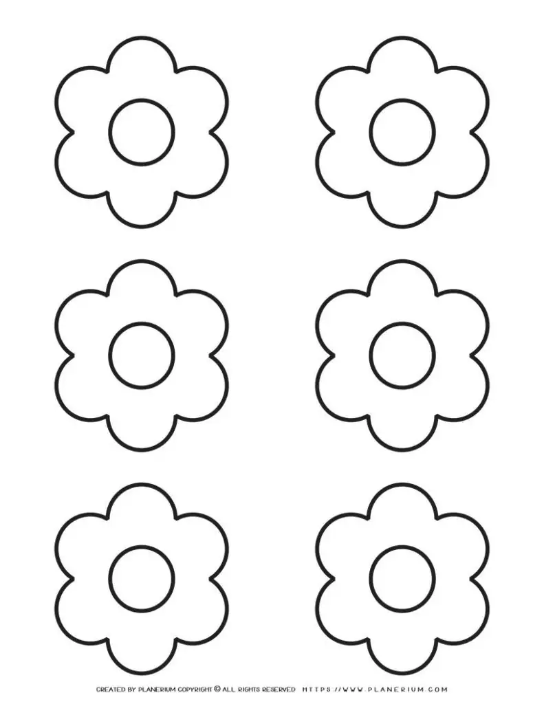 6 Petal Flower Template - Six Flowers | Planerium
