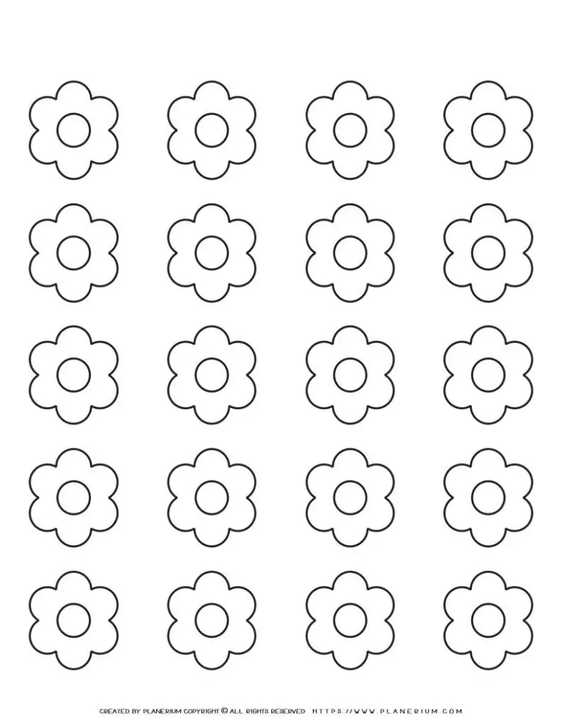6 Petal Flower Template - Twenty Flowers | Planerium