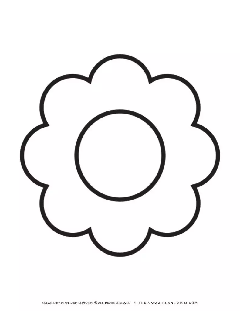 8 Petal Flower Template Printable | Planerium