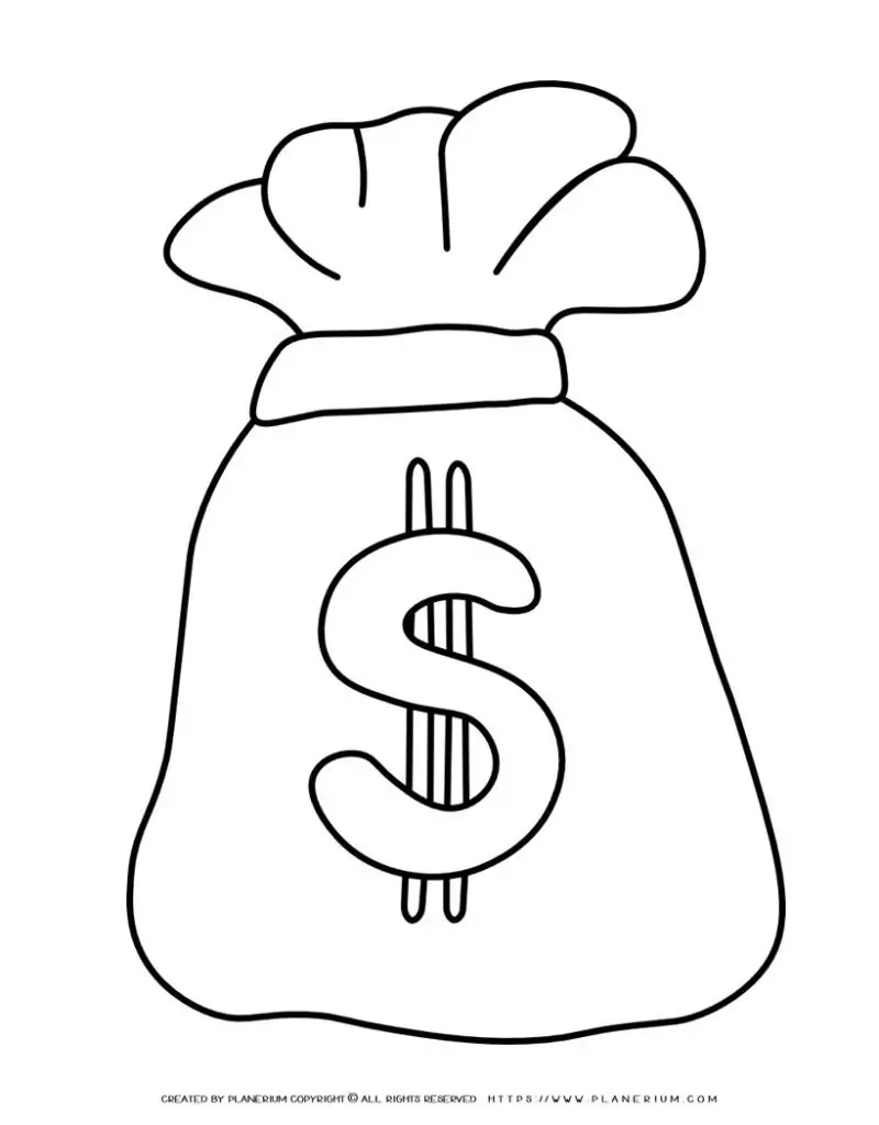 Money Coloring Page | Planerium