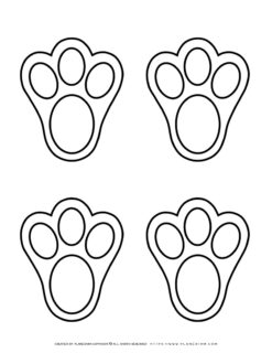 Bunny Footprint Template - Four Outlines for Kids' Crafts