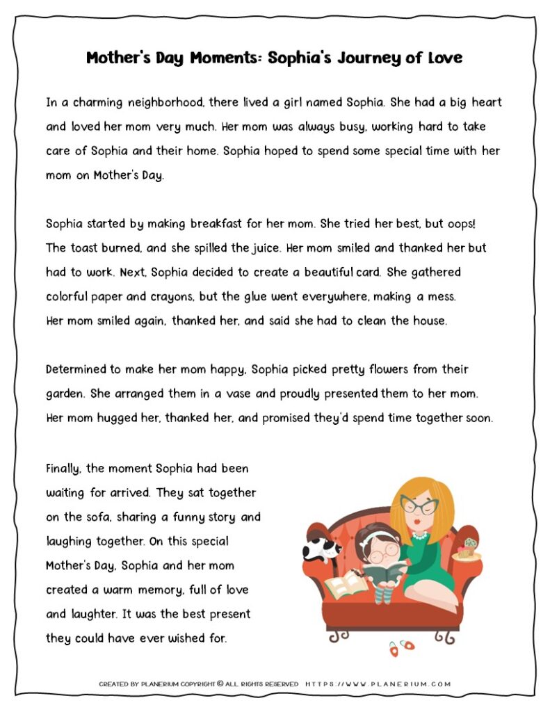 Mother's day - Worksheet - About my Mother | Planerium