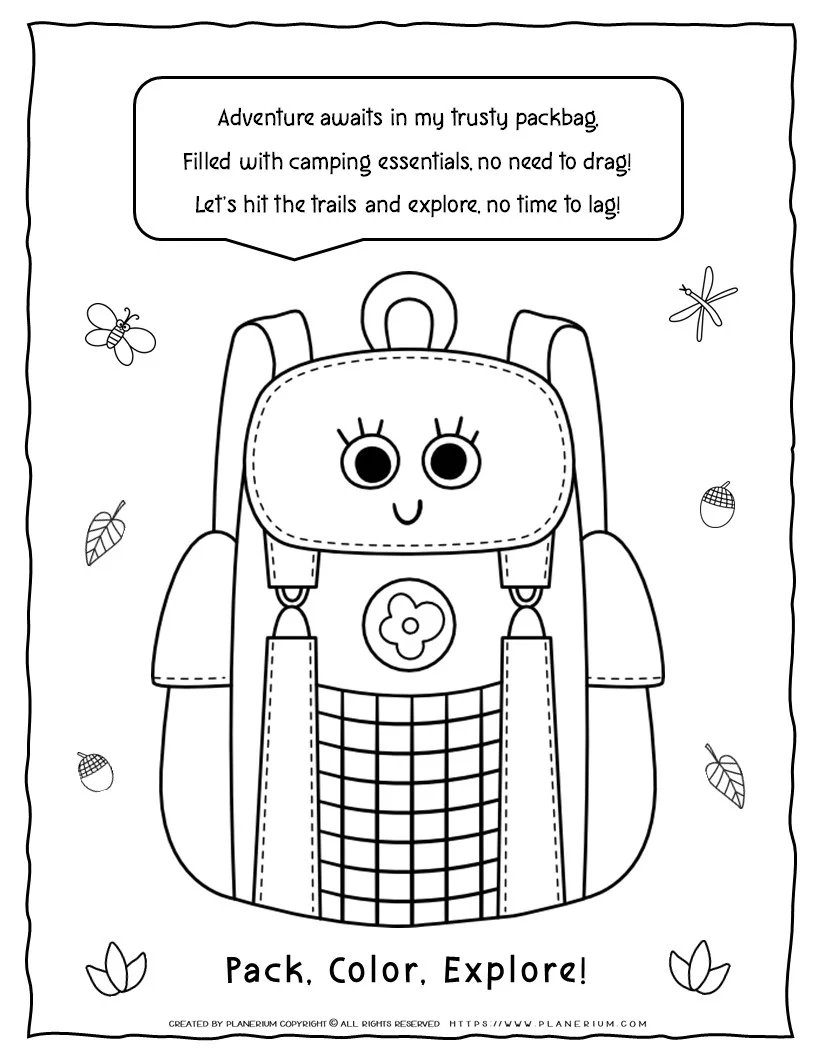 backpack coloring pages