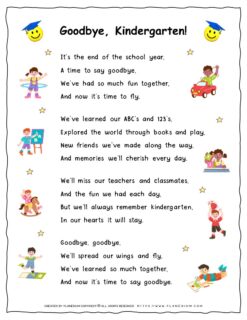 Free Printable: Kindergarten End-of-School-Year Goodbye Song