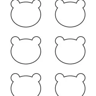 Six Bear Heads Template Printable for Kids Crafts and Activities