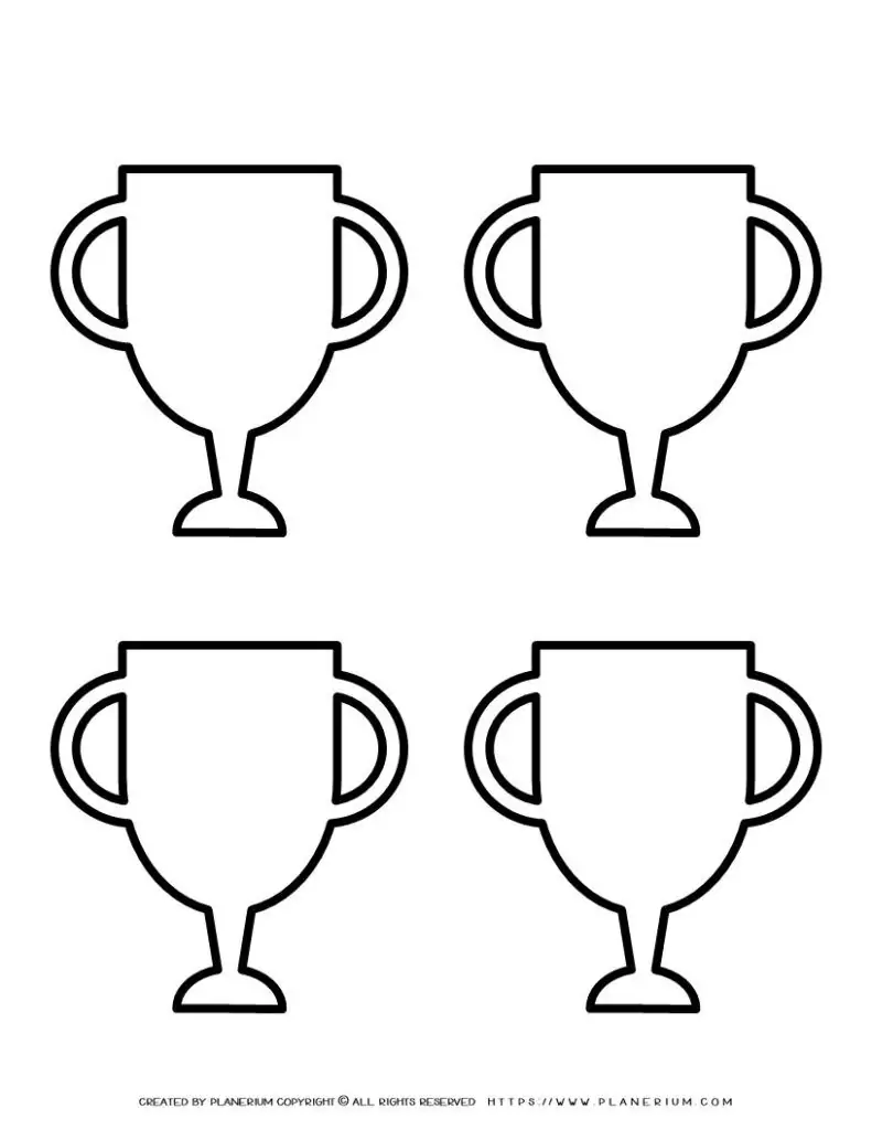 Printable Trophy Template with Four Trophies