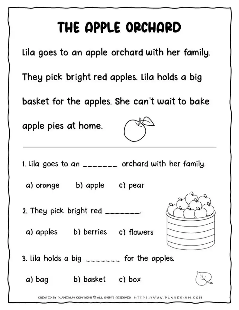 Fall Reading Comprehension Passages For Kids