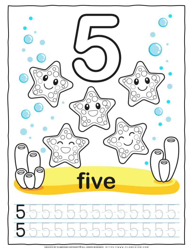 Learn Numbers 1-10 with Sea World Printables for Kids - Planerium