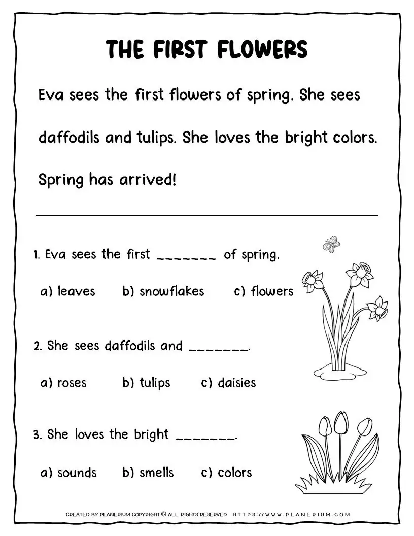 Seasons Reading Comprehension Passages For Kids