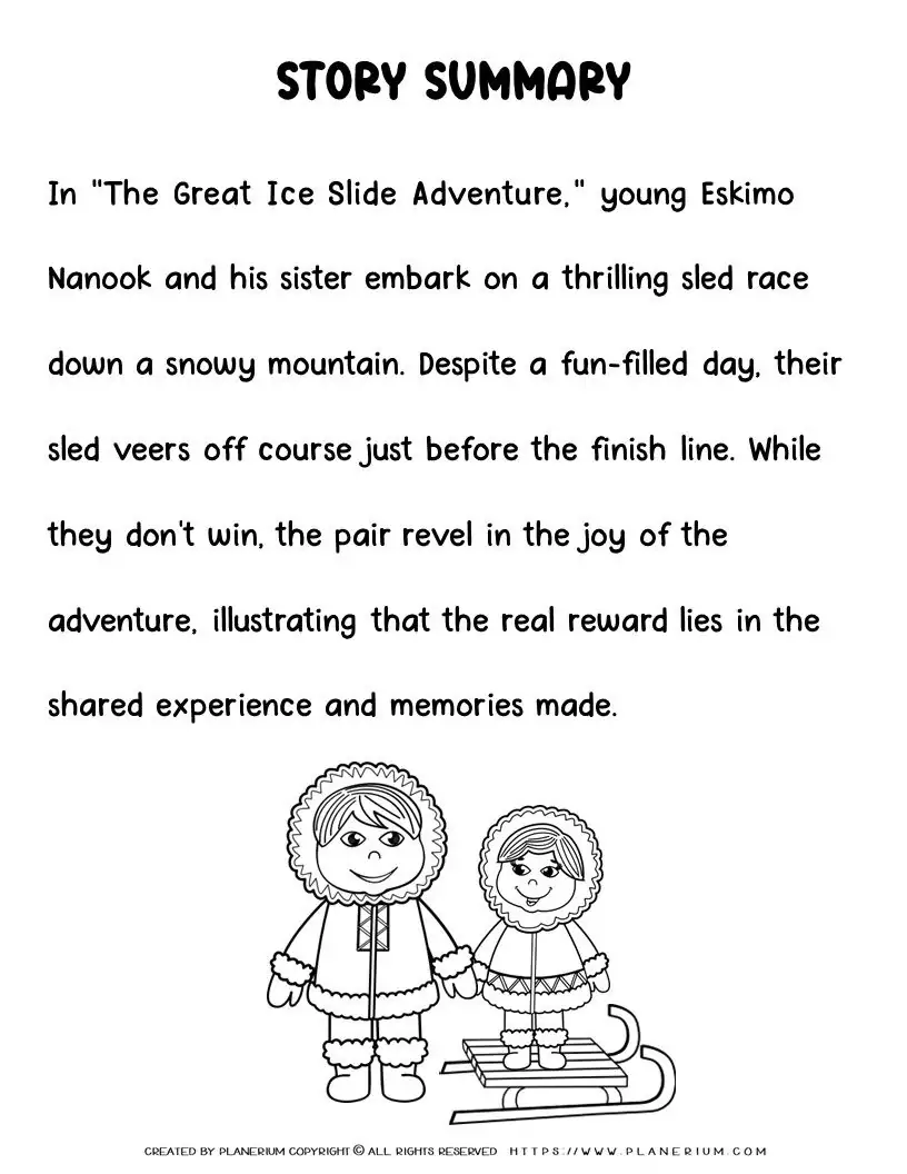 Winter Story For Kids - The Great Ice Slide Adventure