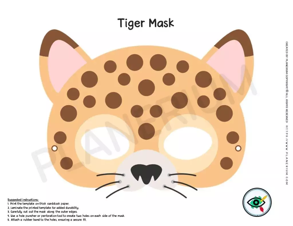 Colorful Tiger Mask Template