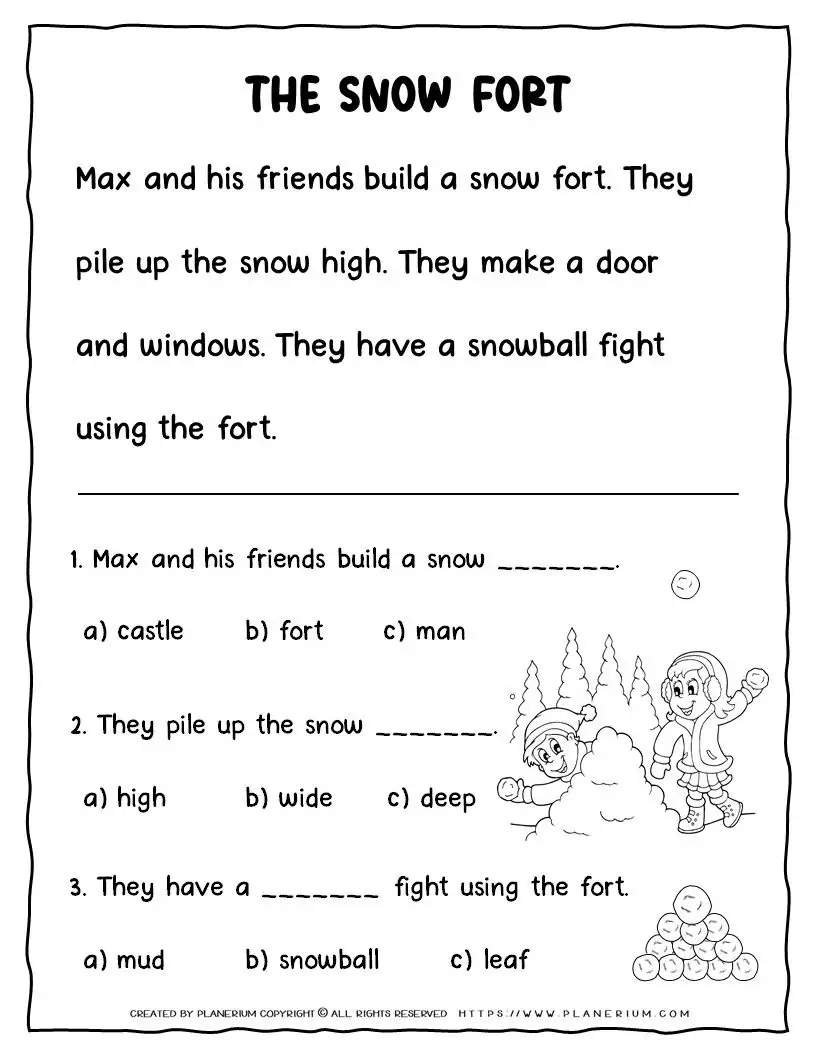Seasons Reading Comprehension Passages For Kids