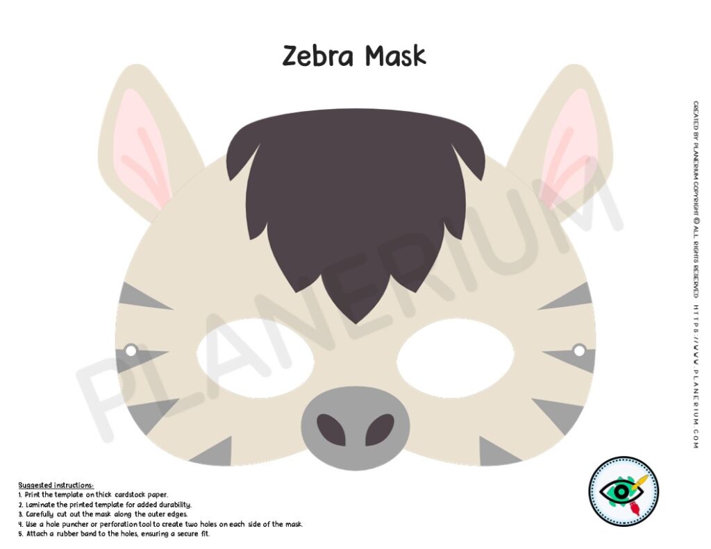Lav et navn Intakt Land Colorful Zebra Mask Template - Creative Craft Activity for Kids