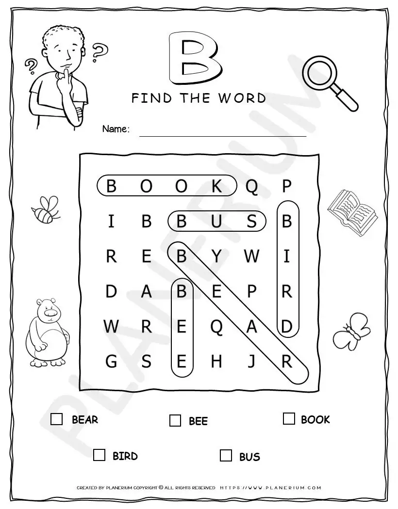 Alphabet Wordsearch Puzzle Games With Five Words