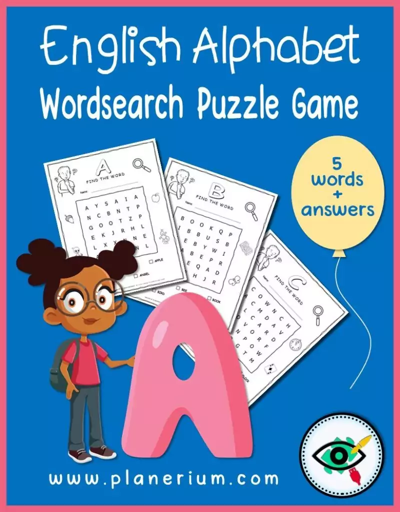 Alphabet Wordsearch Puzzle Games With Five Words