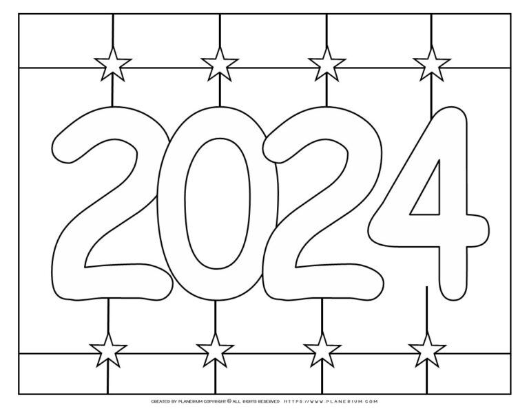 2024 Coloring Page New Year Planerium