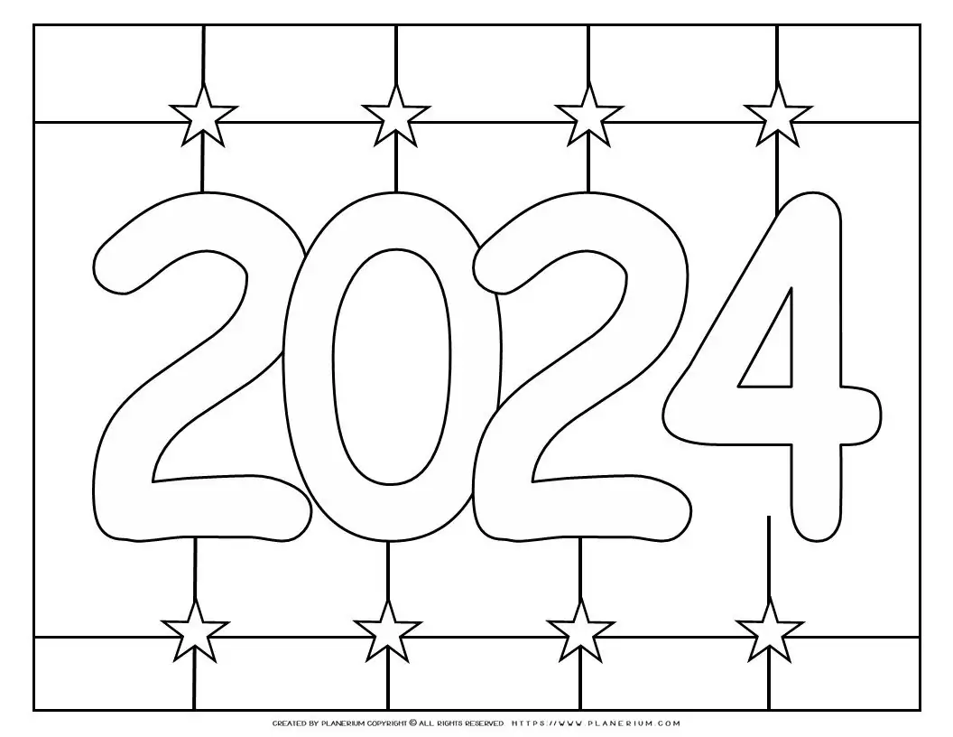 2024 Coloring Page - New Year - Planerium