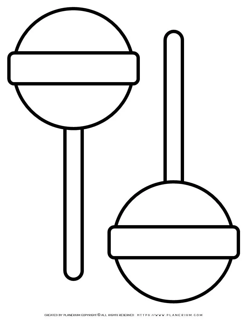 Lollipop Outline - Two Lollipops - Planerium